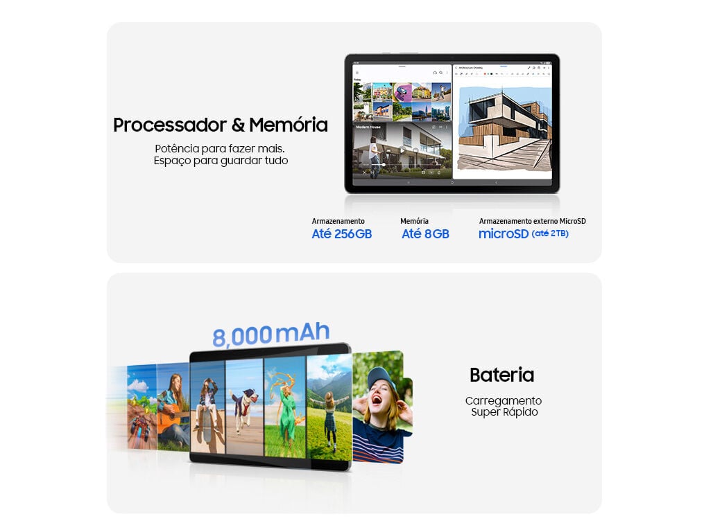 TABLET SAMSUNG GALAXY S10 LITE WIFI CINZA 256GB image number 3