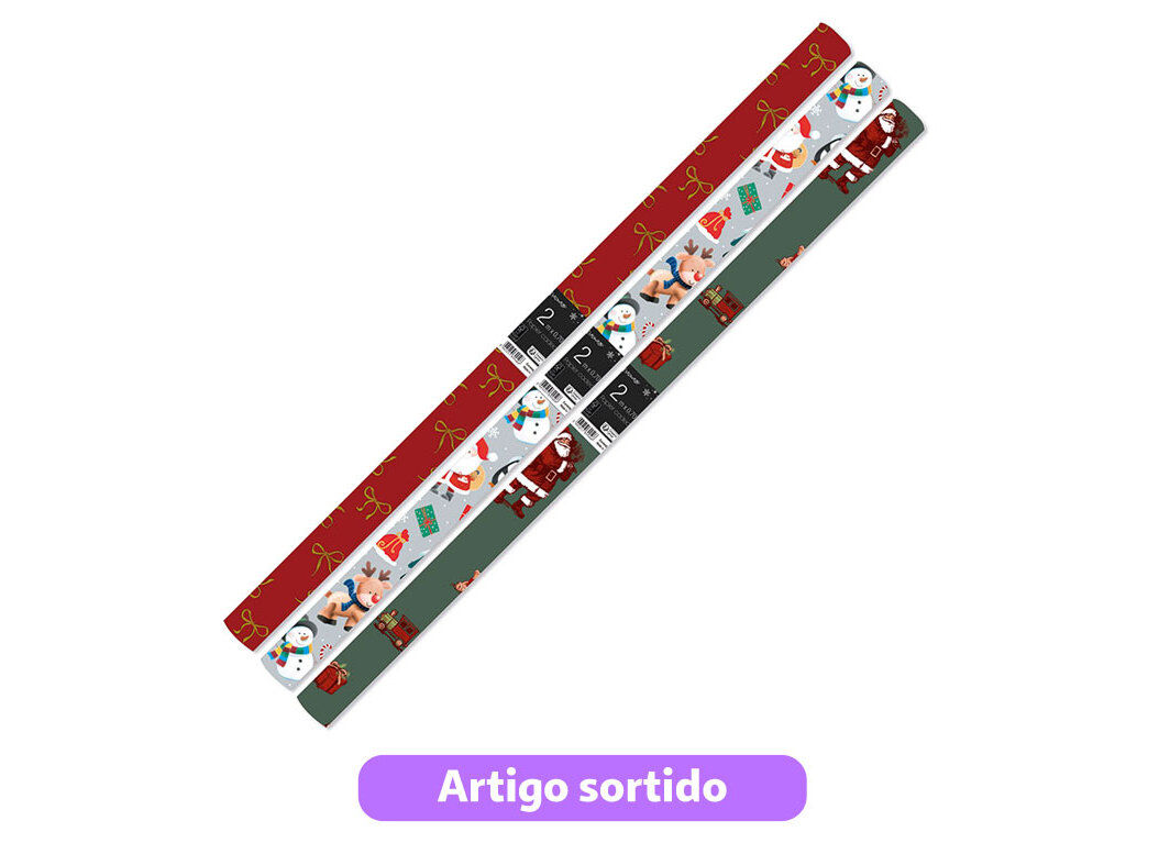 ROLO PAPEL EMBRULHO POLEGAR 2M MODELOS SORTIDOS image number 0