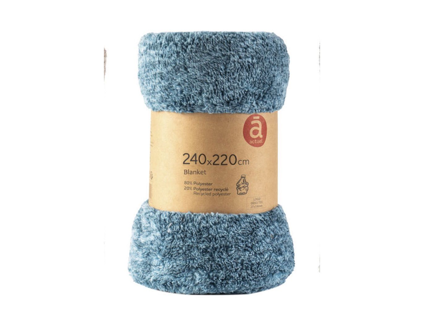 COBERTOR RECICLADO ACTUEL AZUL FLANELA 220X420CM