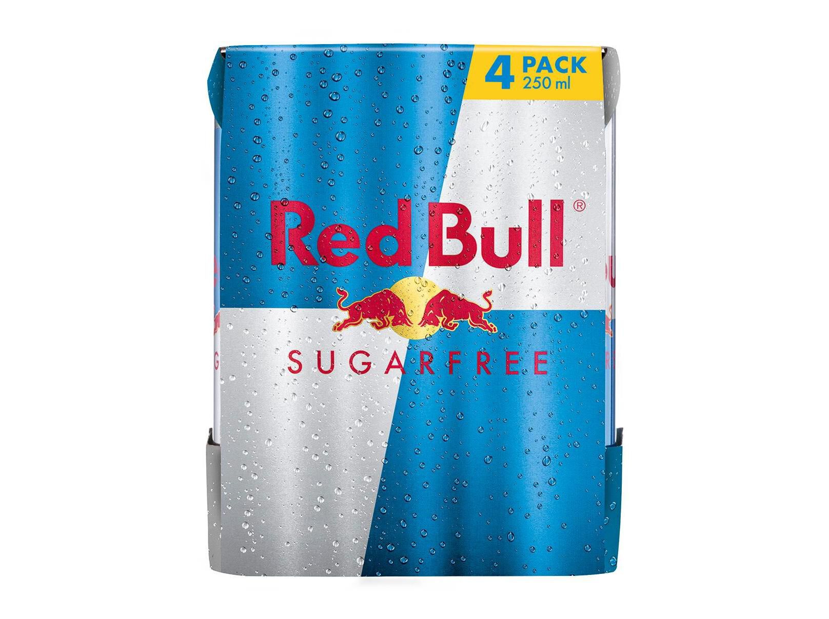 BEBIDA ENERGETICA RED BULL SUGAR FREE LATA 4X0.25L image number 1