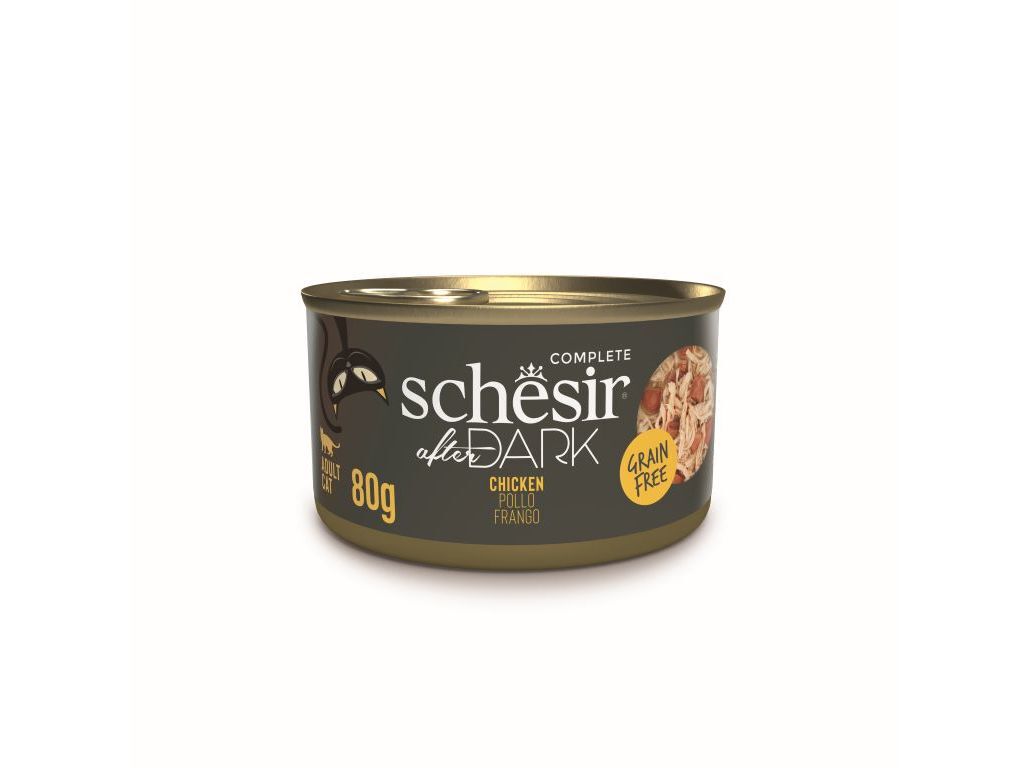 COMIDA H&Uacute;MIDA GATO SCHESIR DARK FILETES FRANGO 80G image number 0