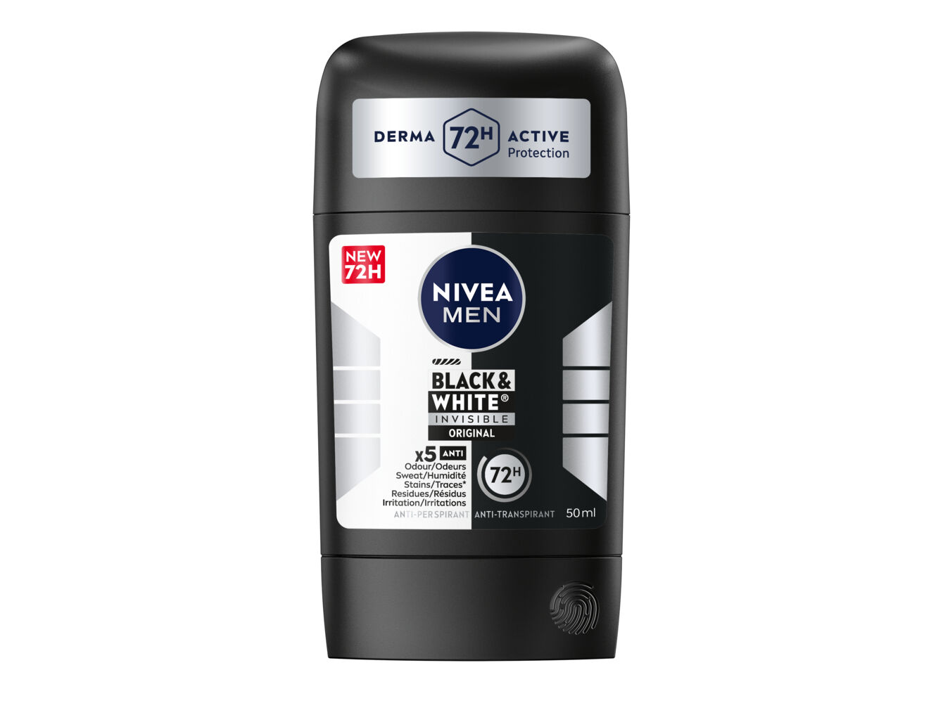 DESODORIZANTE NIVEA MEN STICK BLACK&WHITE 50ML image number 0