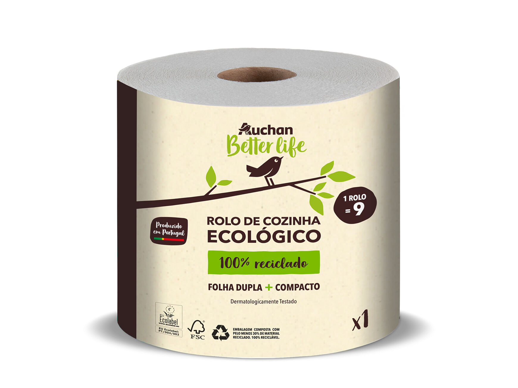 ROLO COZINHA MULTIUSOS AUCHAN BETTER LIFE ECOL&Oacute;GICO 2F 1=9R image number 1