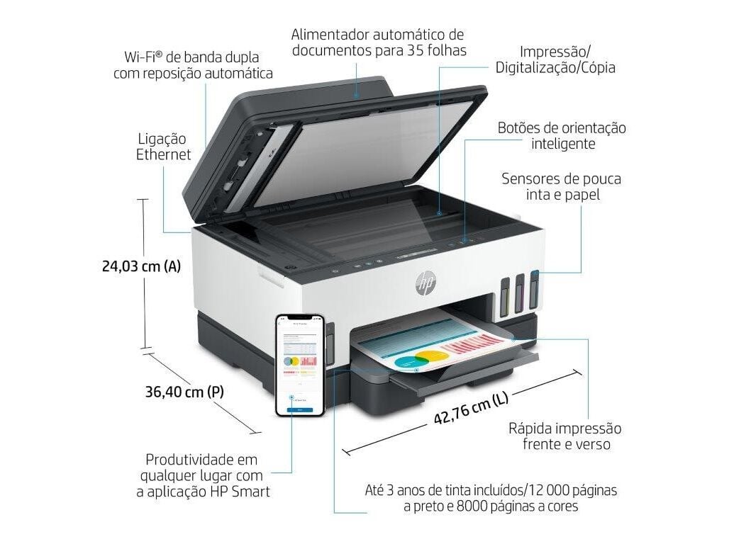 IMPRESSORA MULTIFUN&Ccedil;&Otilde;ES HP SMART TANK 7305 image number 6