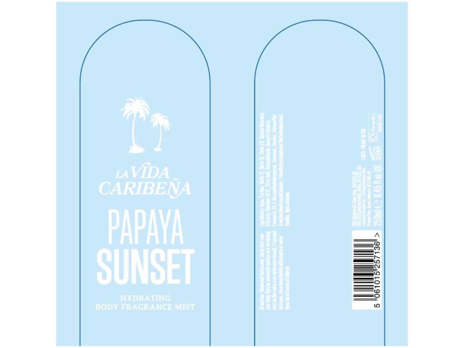 BODY MIST LA VIDA CARIBE&Ntilde;A PAPAYA SUNSET 250 ML image number 1