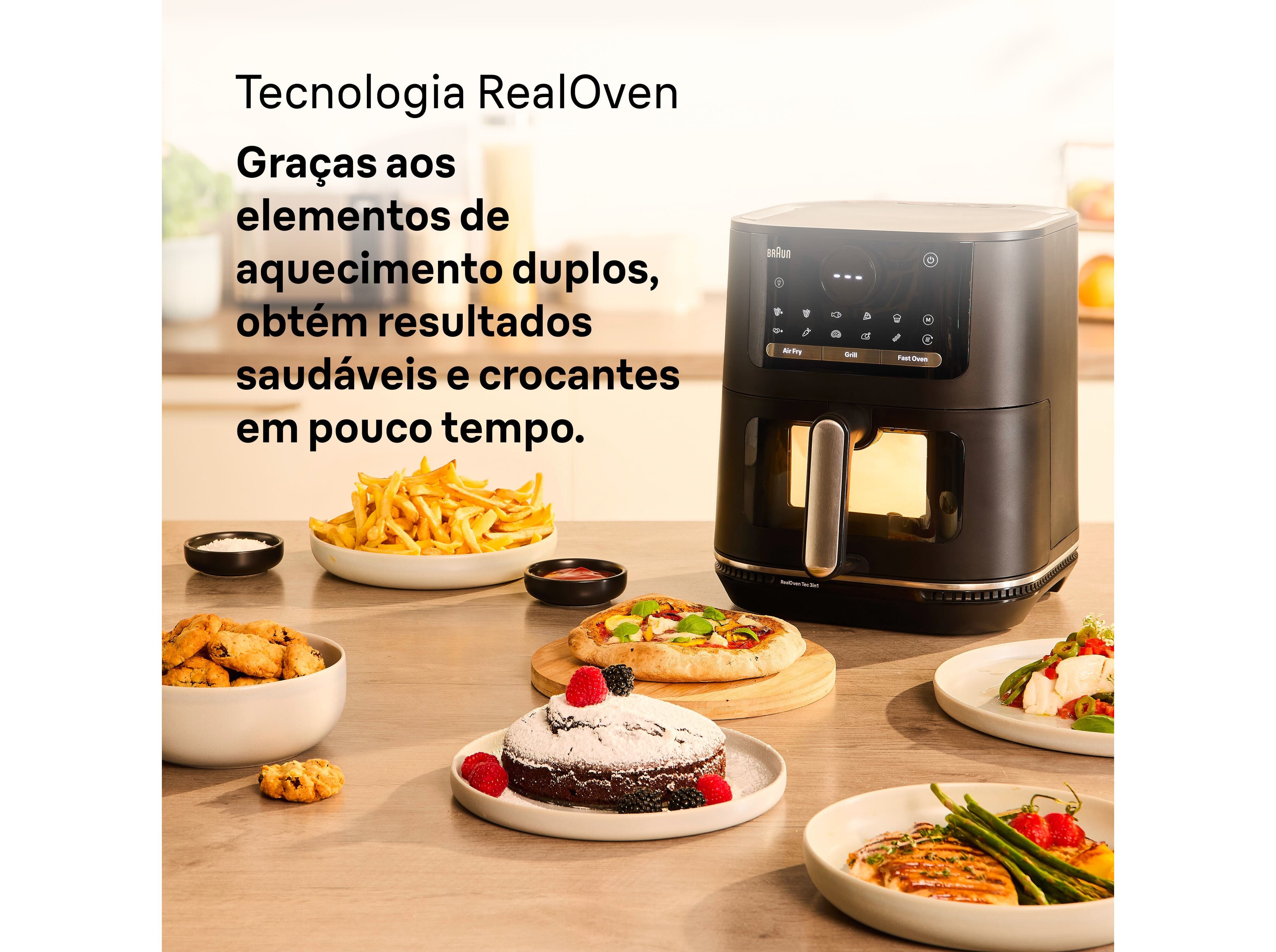 FRITADEIRA AIR FRYER BRAUN HF5073BK 6L PRETA image number 2