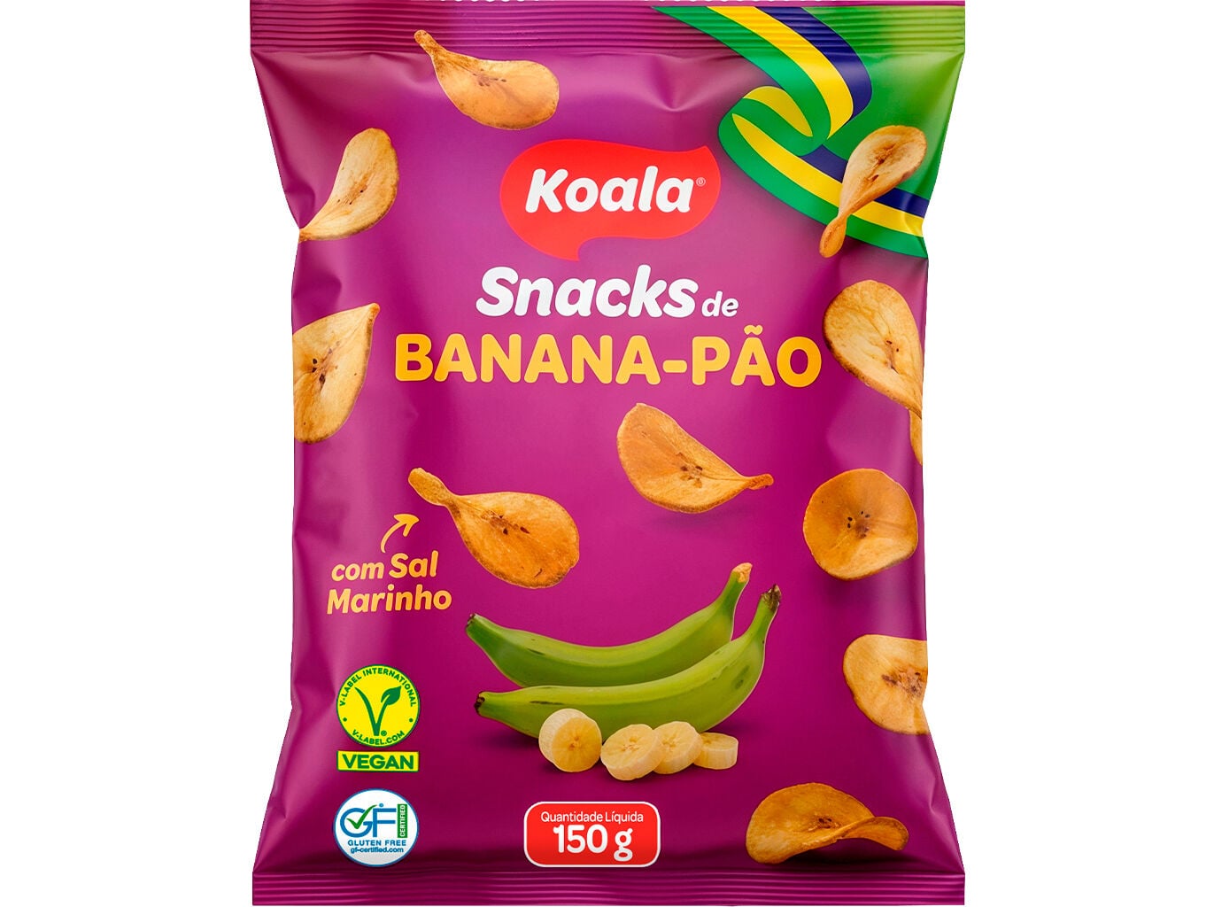 SNACKS BANANA P&Atilde;O KOALA COM SAL MARINHO 150G image number 0