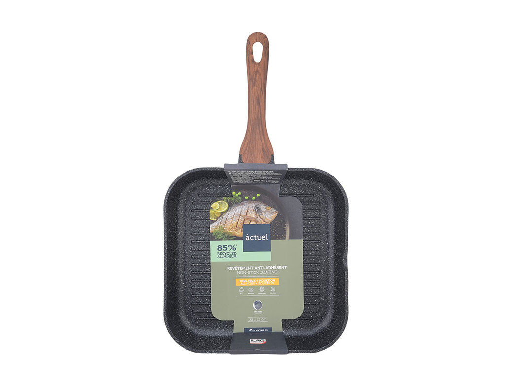 GRELHADOR ACTUEL ALUM&Iacute;NIO FUNDIDO 28X28CM GEVI8