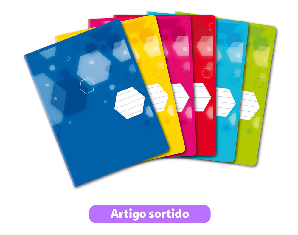 CADERNO AGRAFADO PAUTADO A5 AUCHAN 48 FOLHAS CORES SORTIDAS image number 0