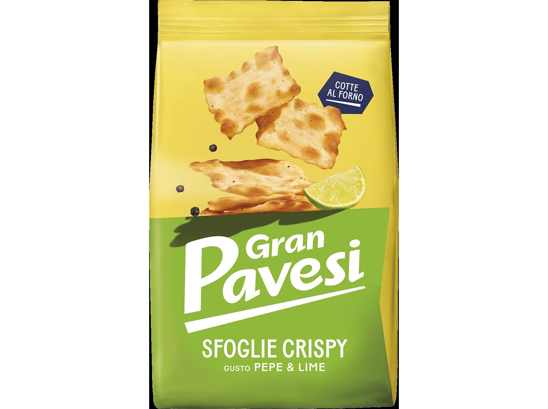 SNACKS GRAN PAVESI SFOGLIE LIME&PEPPER 150G image number 0
