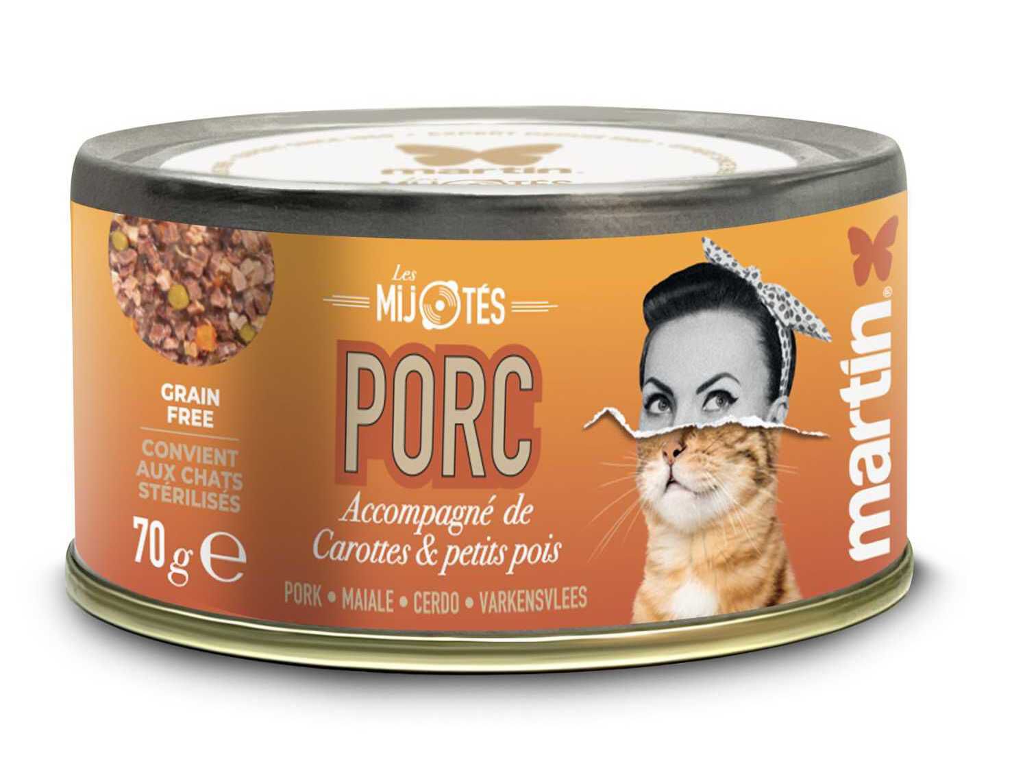 COMIDA H&Uacute;MIDA MARTIN SELLIER GATO PORCO&CENOURA 70G image number 0