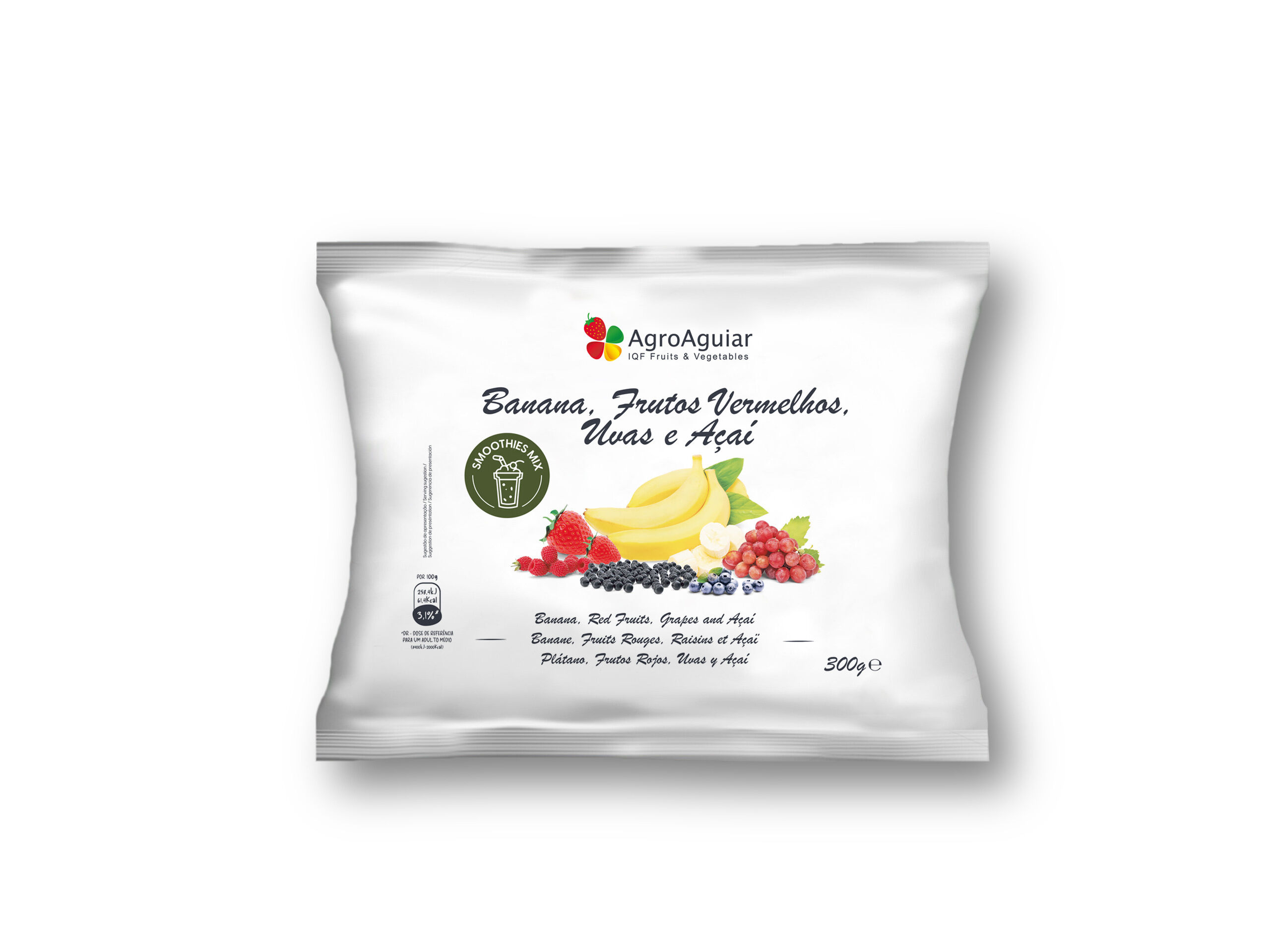 MIX FRUTAS AGROAGUIAR BANANA A&Ccedil;A&Iacute;FRT VERMELHOS 300G image number 0