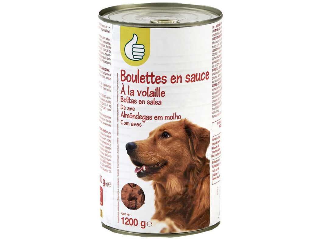 COMIDA H&Uacute;MIDA PARA C&Atilde;O POLEGAR ALM&Ocirc;NDEGAS EM MOLHO COM AVES 1200G