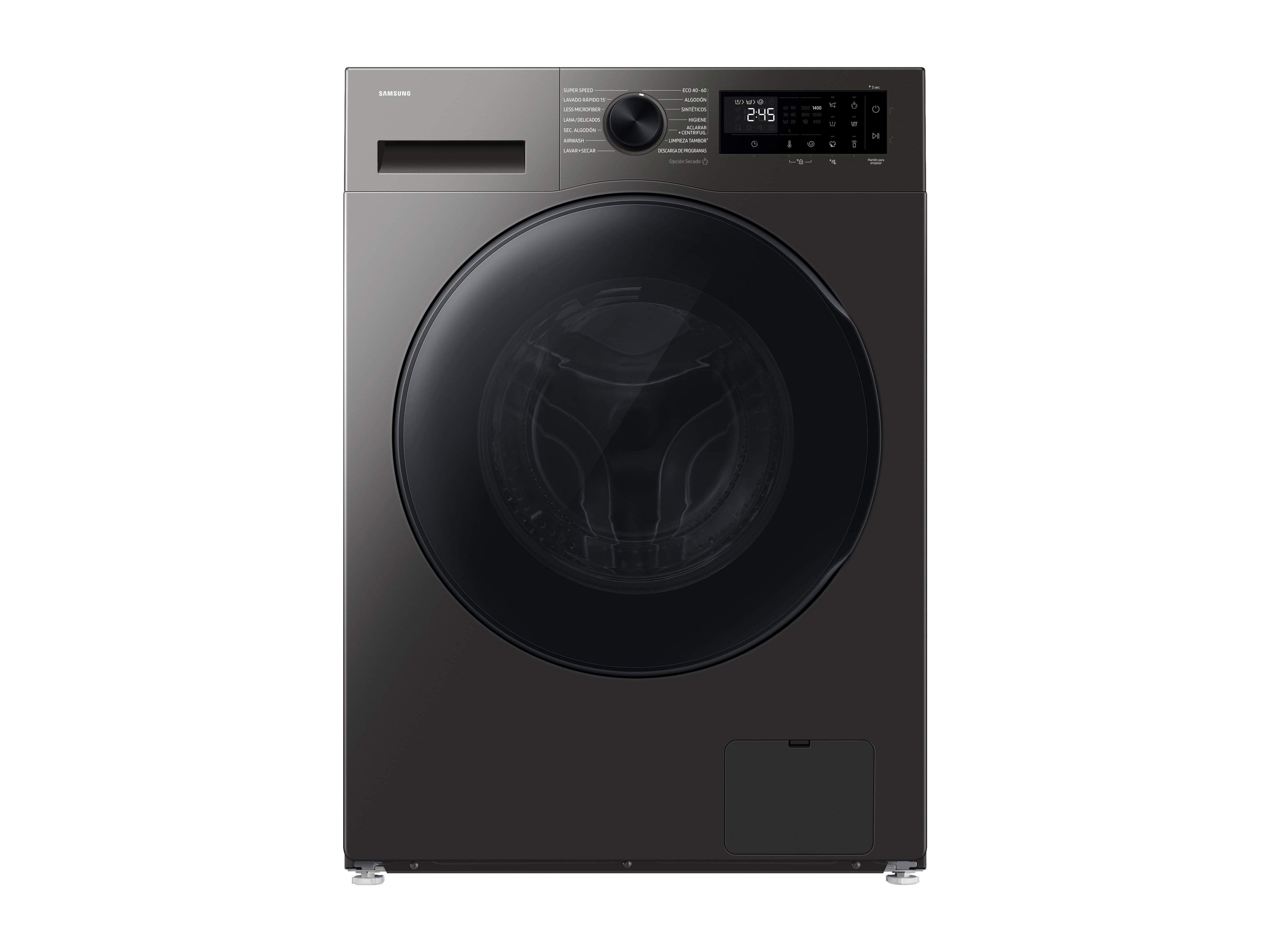 MAQUINA DE LAVAR E SECAR ROUPA SAMSUNG WD90HG5U34BXEP LOOK INOX D LAVA 9KG E SECA 6KG 1400RPM image number 0