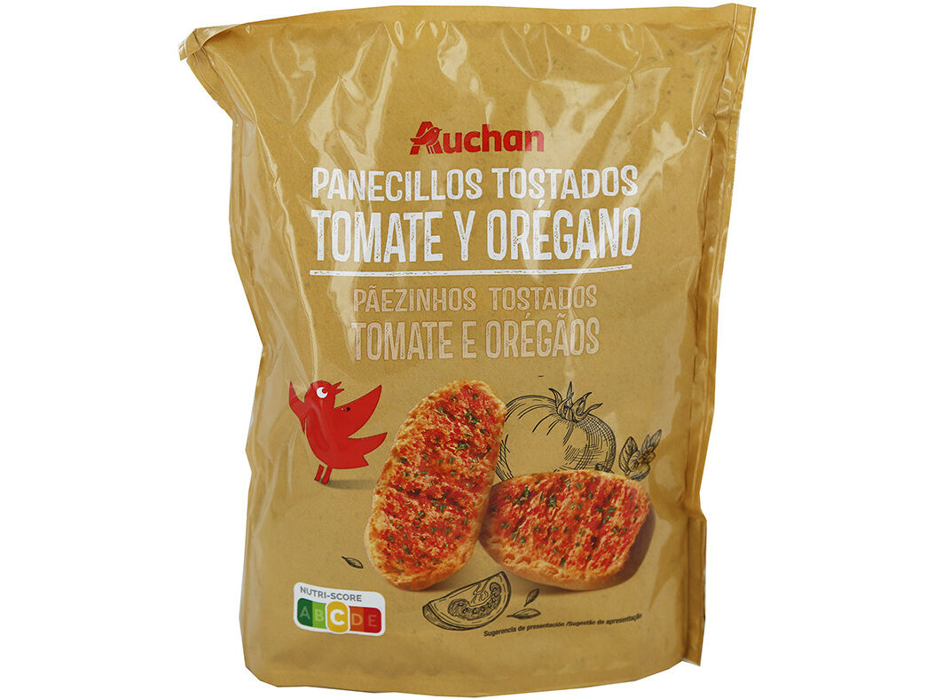 P&Atilde;EZINHOS AUCHAN TORRADOS TOMATE E OREG&Atilde;OS 160G