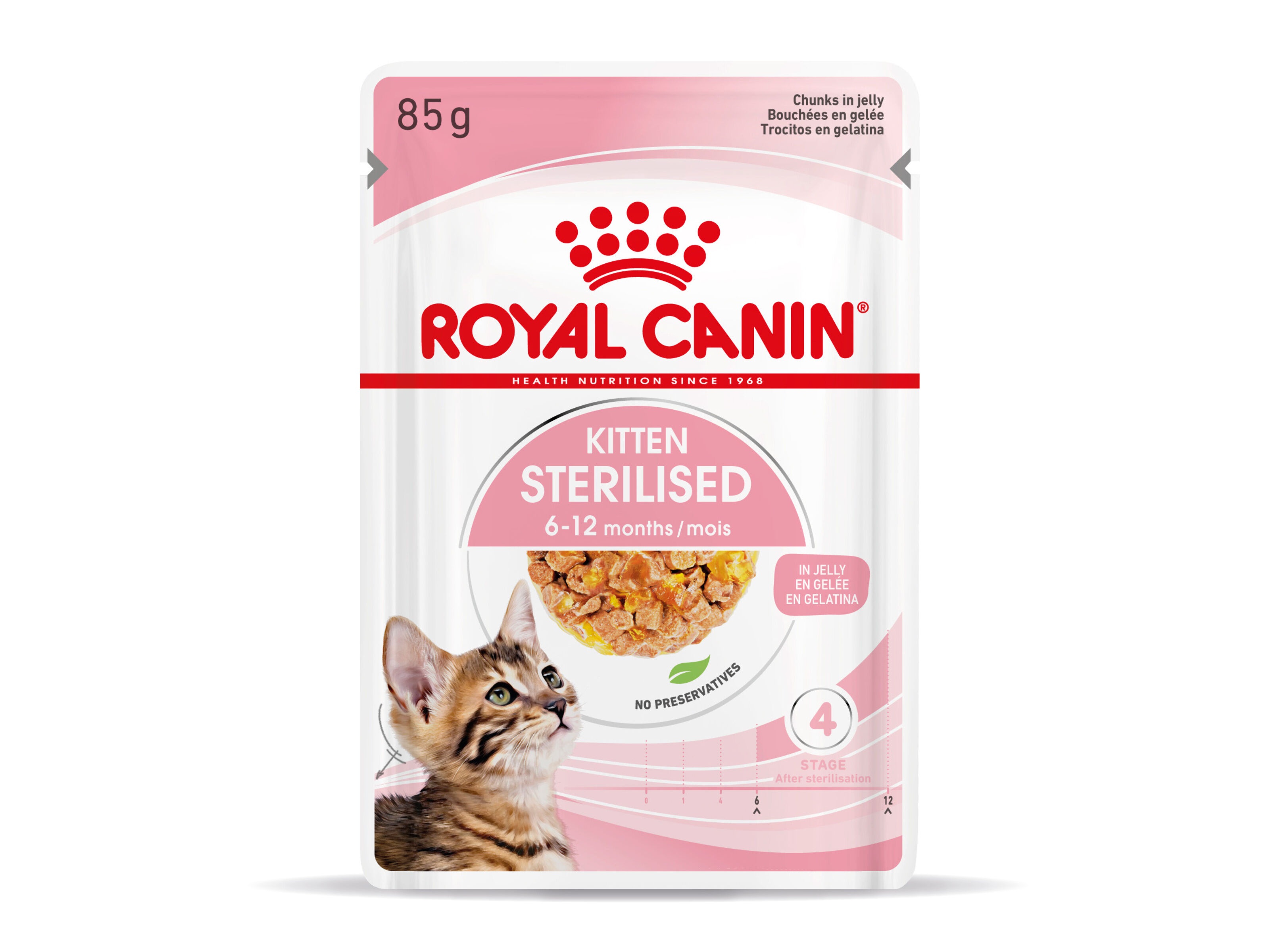 COMIDA H&Uacute;MIDA GATO ROYAL CANIN KITTEN ESTERILIZADO JELLY 85G image number 0