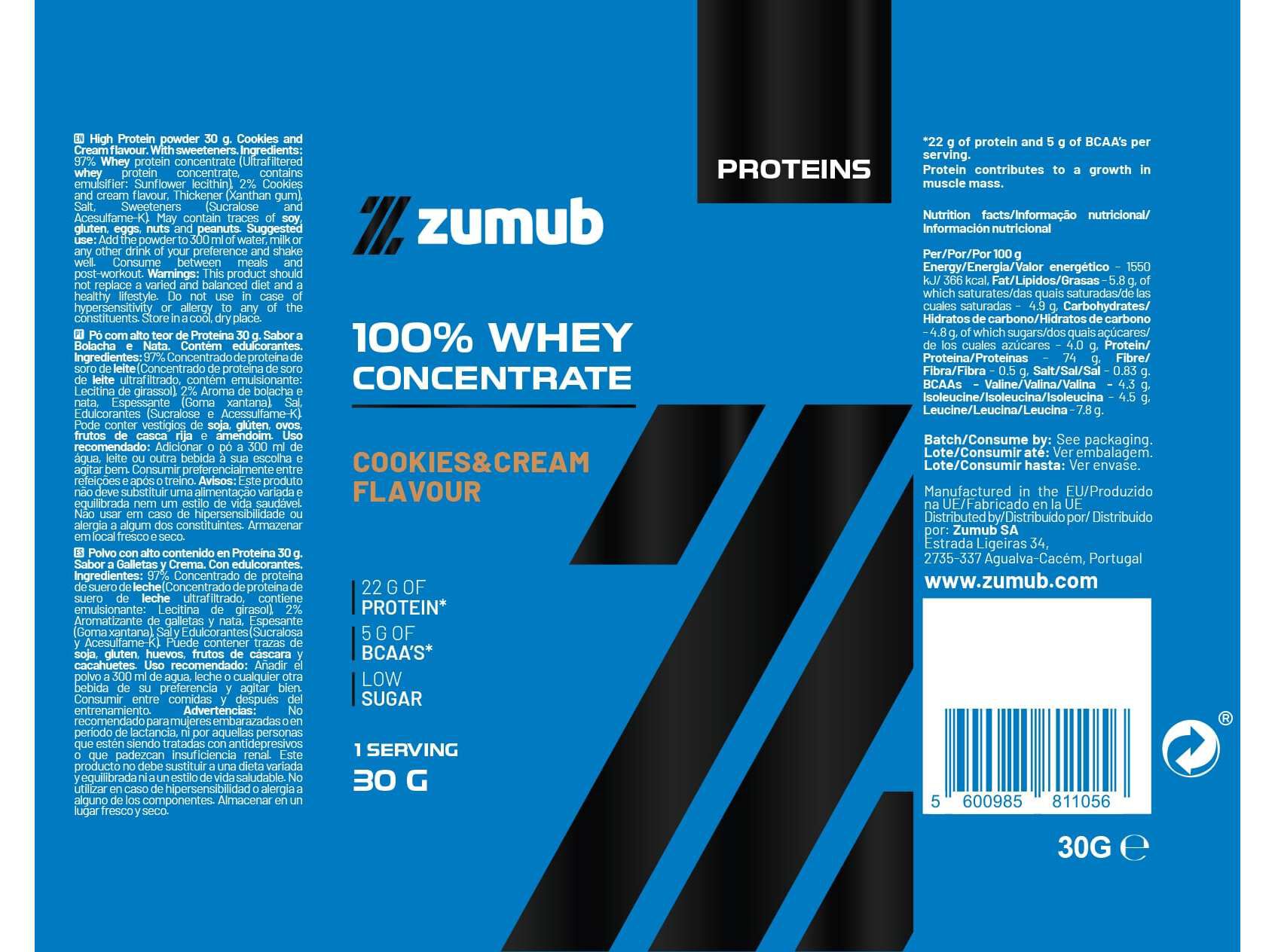 PROTEINA WHEY ZUMUB COOKIES 30G image number 1