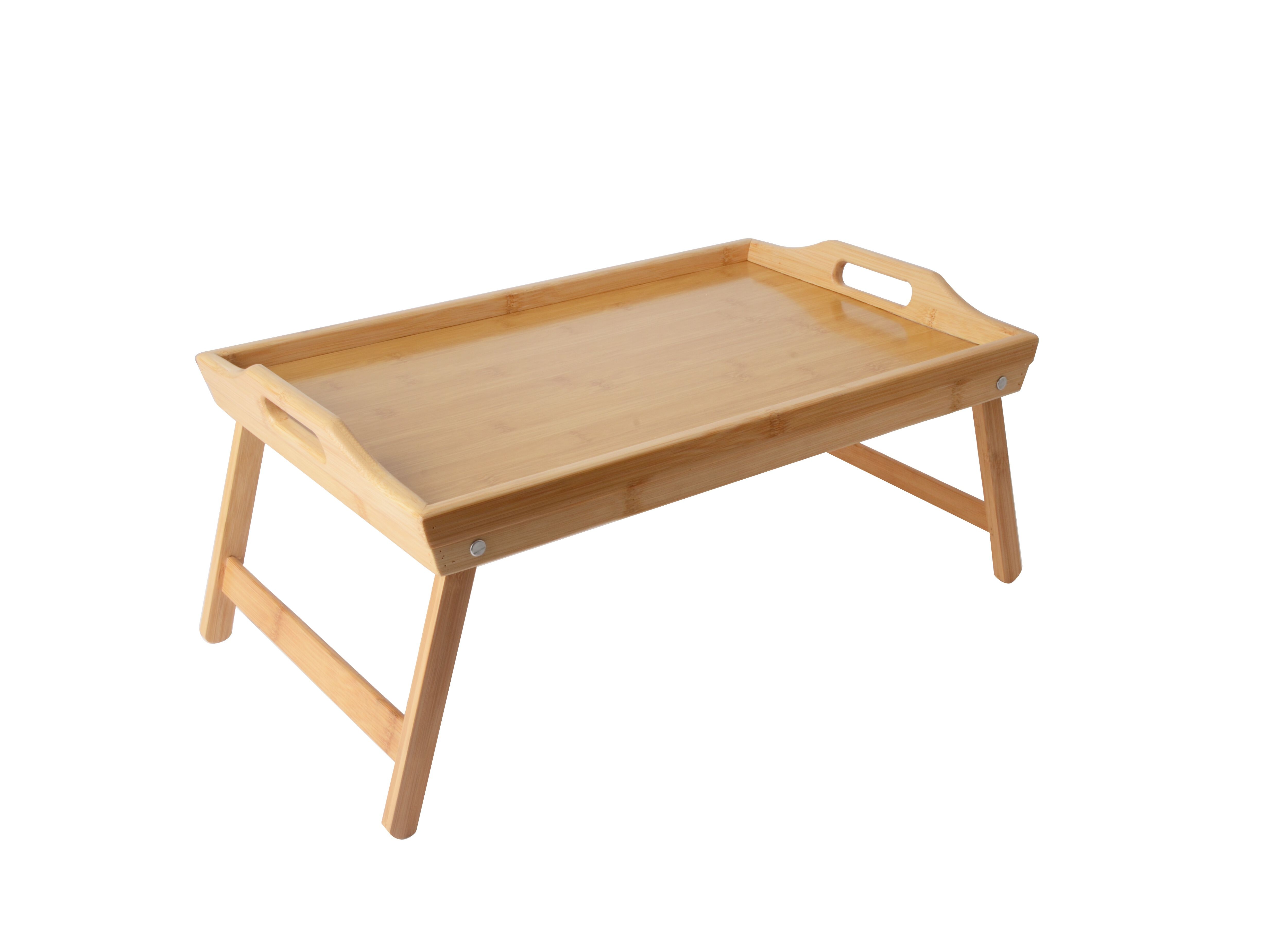 TABULEIRO COM P&Eacute;S ACTUEL BAMBU 49X31X21CM