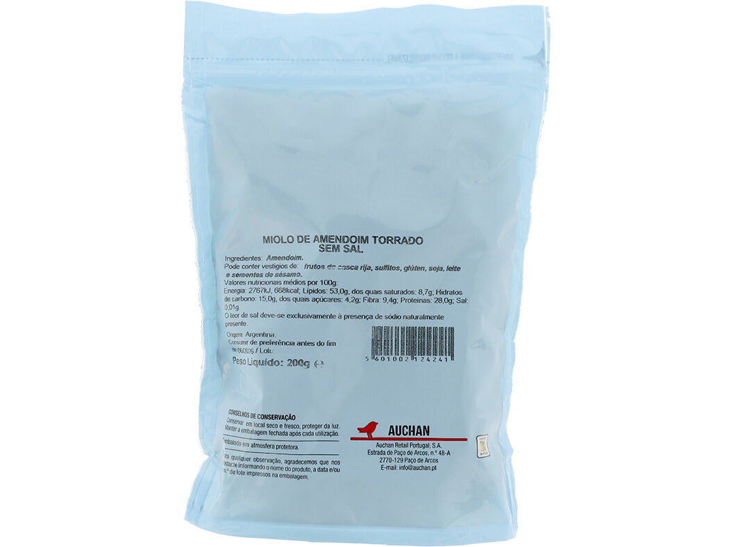 AMENDOIM AUCHAN SEM SAL 200 G image number 1