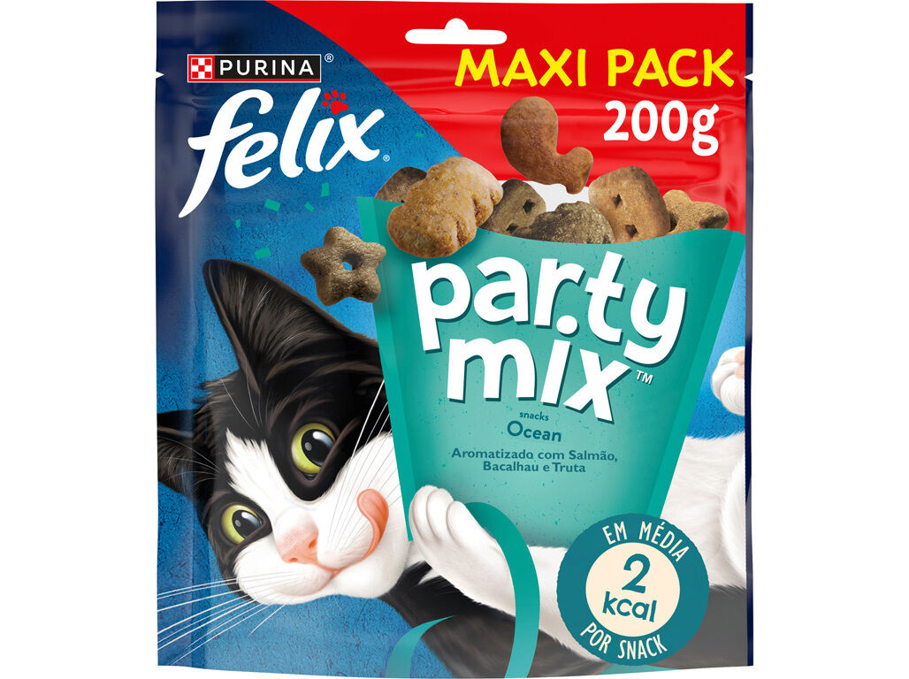 SNACKS PARA GATO FELIX PARTY MIX OCEAN MAXI PACK 200G