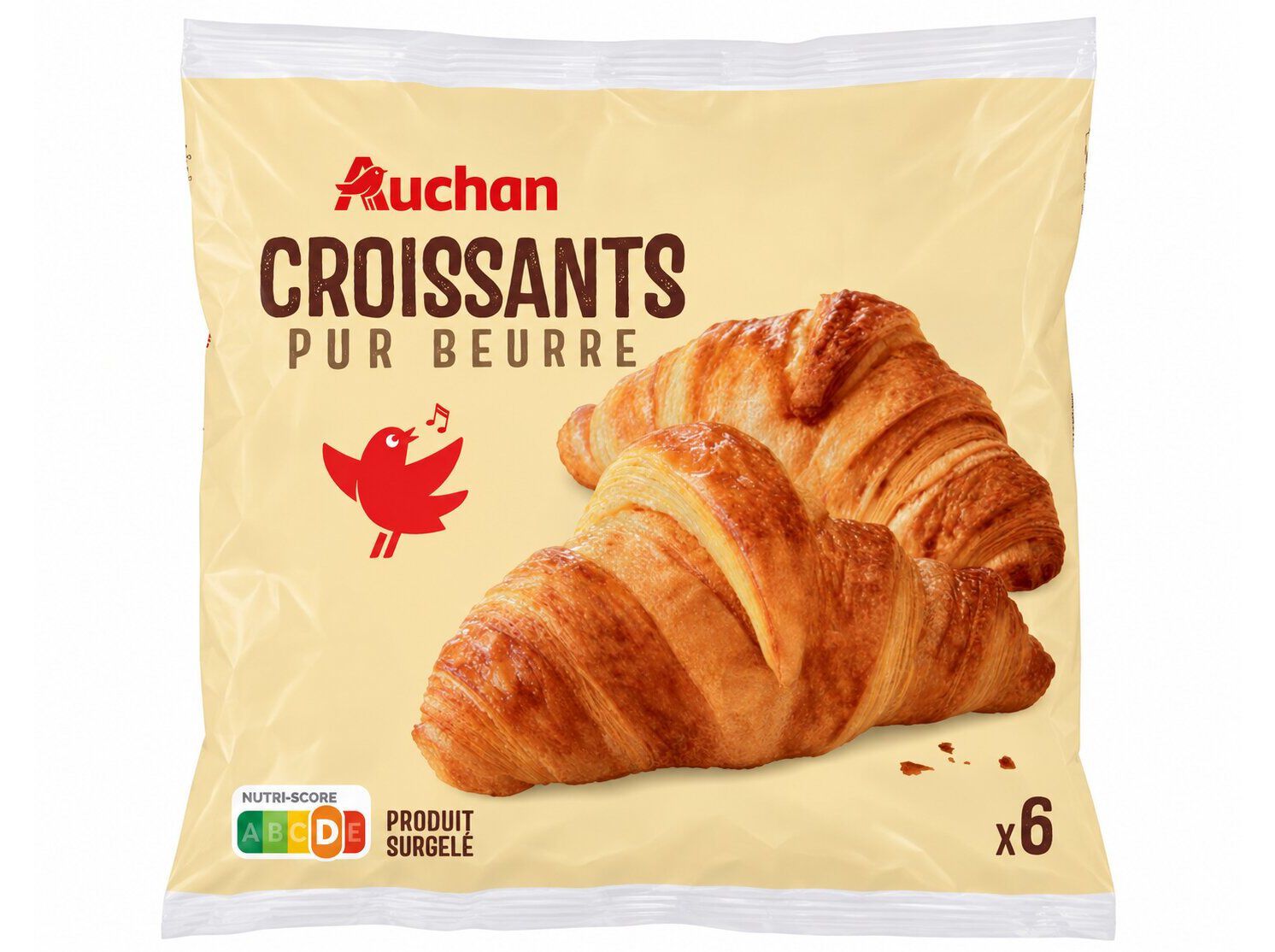 CROISSANTS AUCHAN COM MANTEIGA PURA PRONTOS A COZINHAR 6 UN 360G