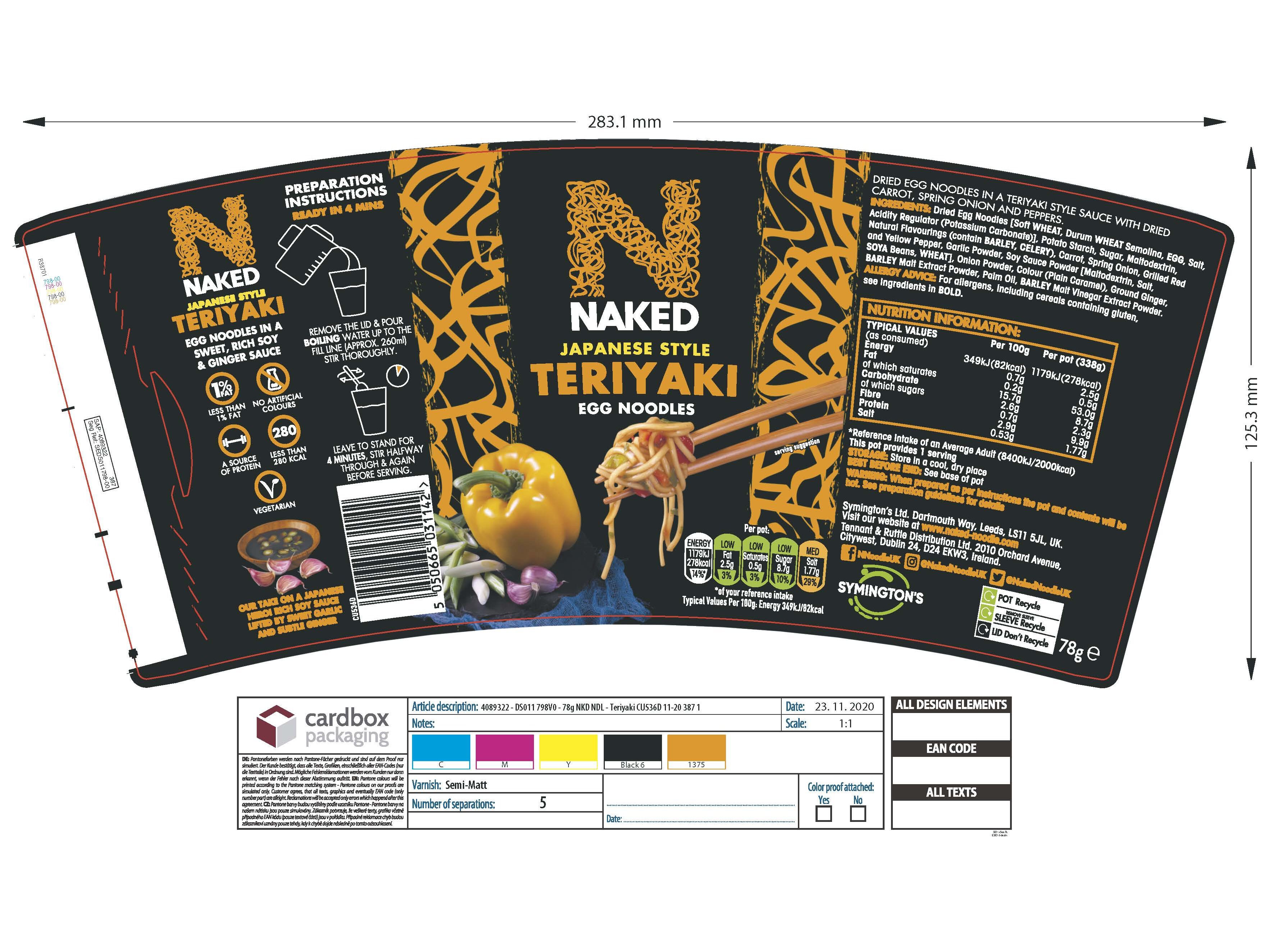 NOODLES NAKED NOODLE JAPANESE TERIYAKI 78G image number 1