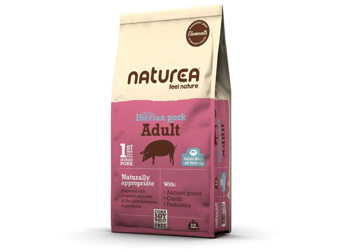 RA&Ccedil;&Atilde;O C&Atilde;O NATUREA ELEMENTS ADULTO IBERIAN PORK 12KG image number 1