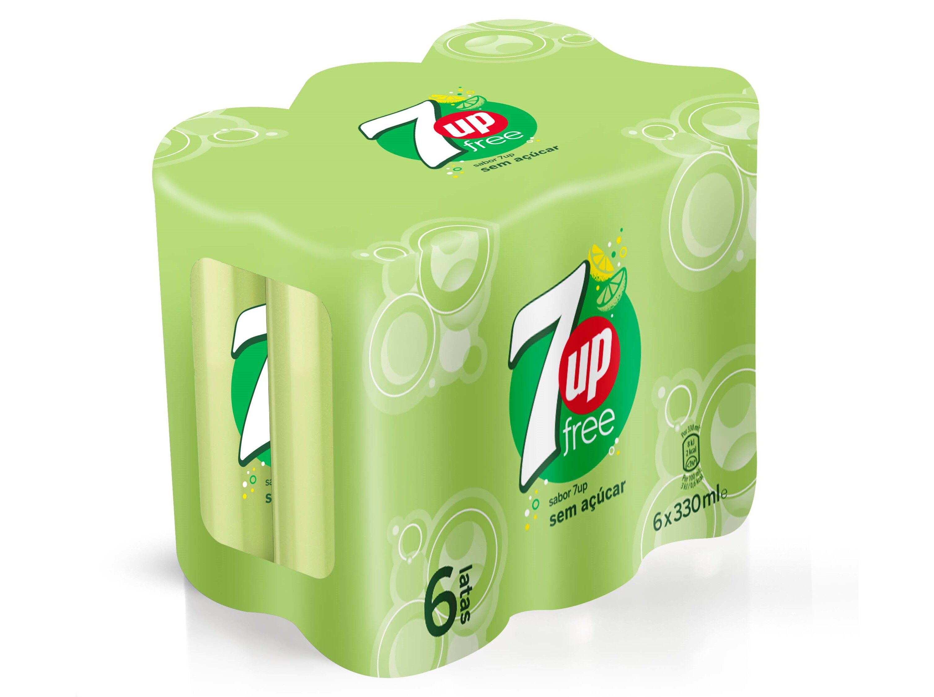 REFRIGERANTE COM G&Aacute;S 7UP FREE 6X0.33L image number 1