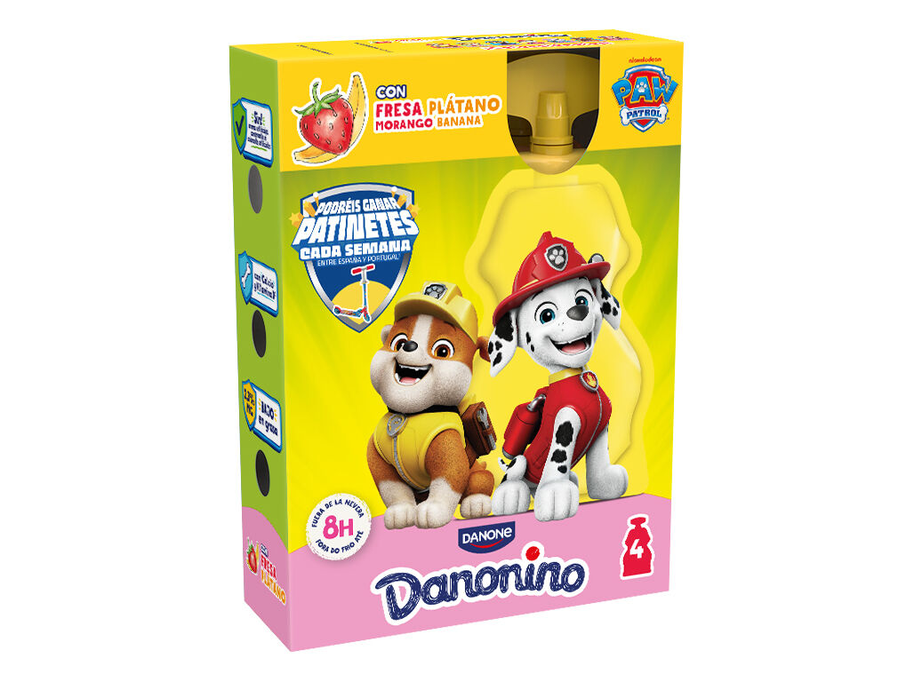 IOGURTE INFANTIL DANONINO PARA LEVAR MORANGO-BANANA 4X70G image number 0