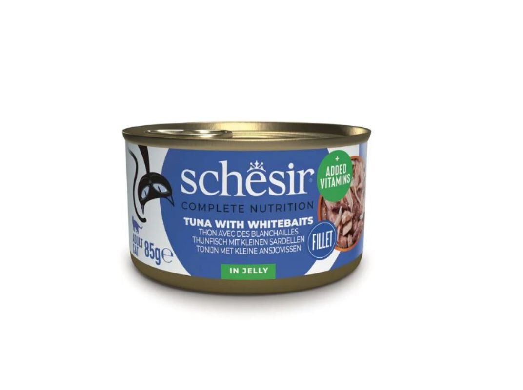 COMIDA H&Uacute;MIDA PARA GATO SCHESIR LATA COM ATUM E ANCHOVAS 85G image number 0