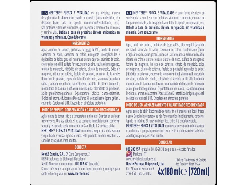 SUPLEMENTO MERITENE BAUNILHA RTD 4X180ML image number 1