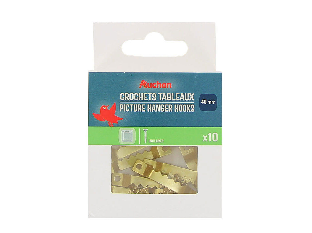GANCHOS PARA QUADRO AUCHAN 10 PE&Ccedil;AS 40X7MM image number 0