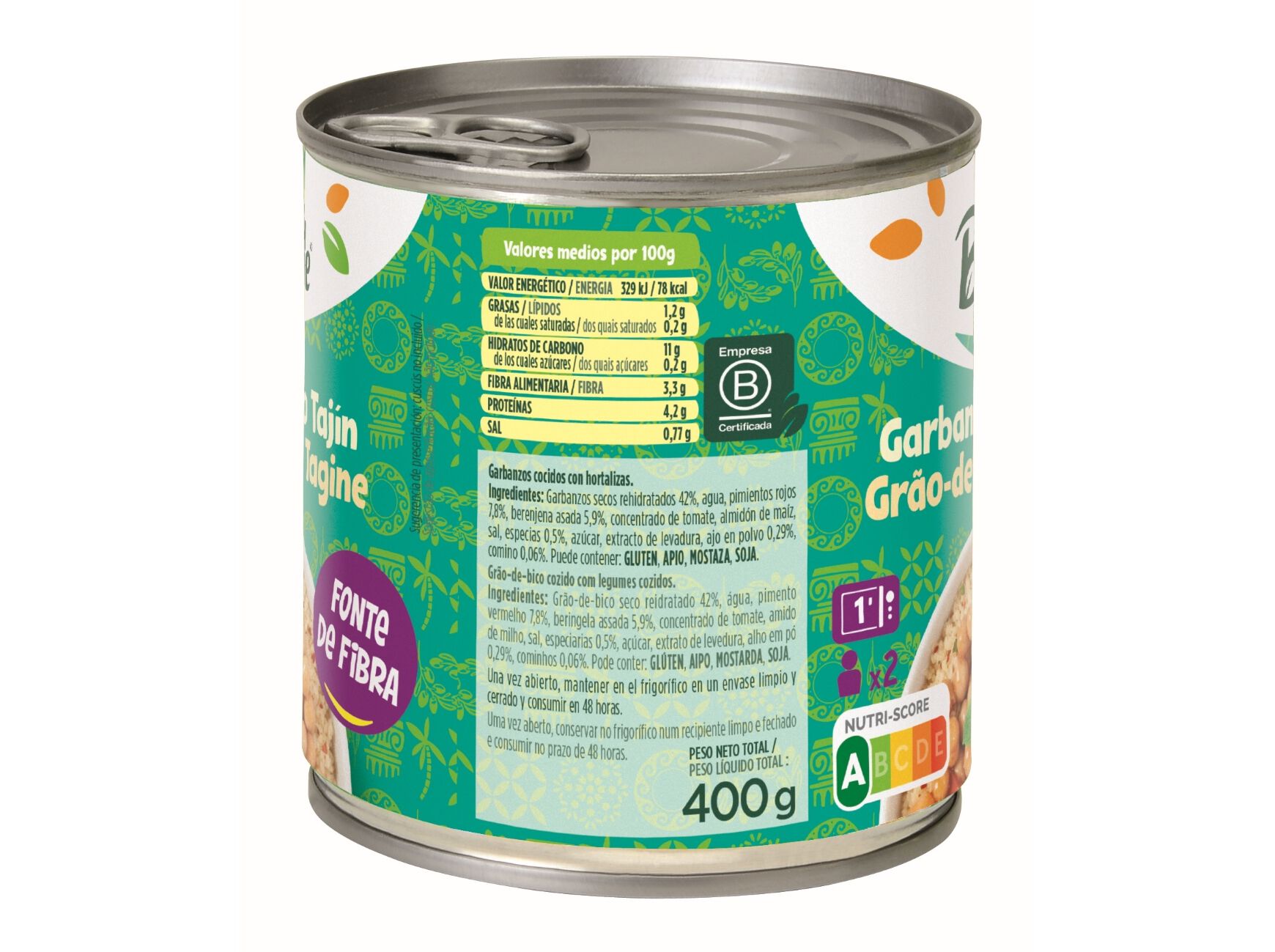 TAGINE DE GR&Atilde;O BICO BONDUELLE 400G image number 1