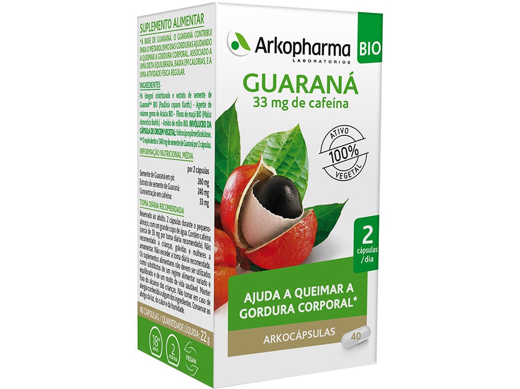 SUPLEMENTO ARKO CAPSULAS GUARANA BIO 40UN