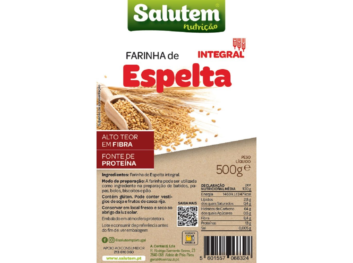 FARINHA SALUTEM ESPELTA 500G image number 1