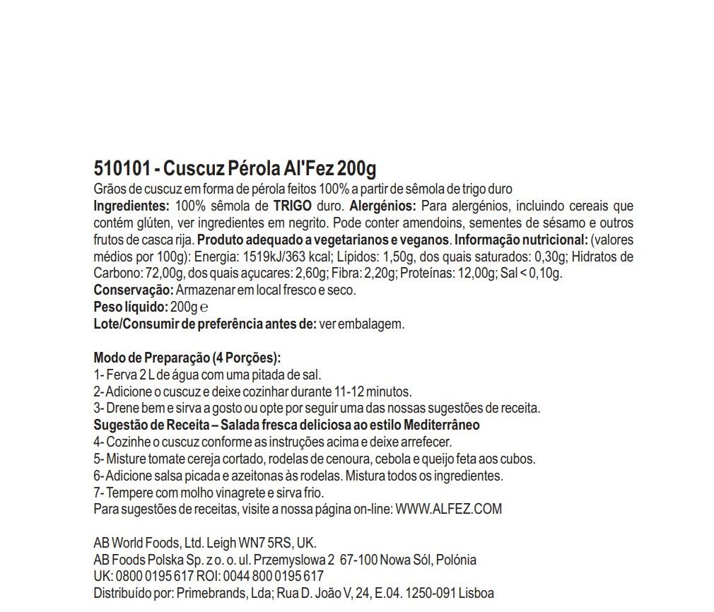 PEARL AL'FEZ COUSCOUS 200G image number 1