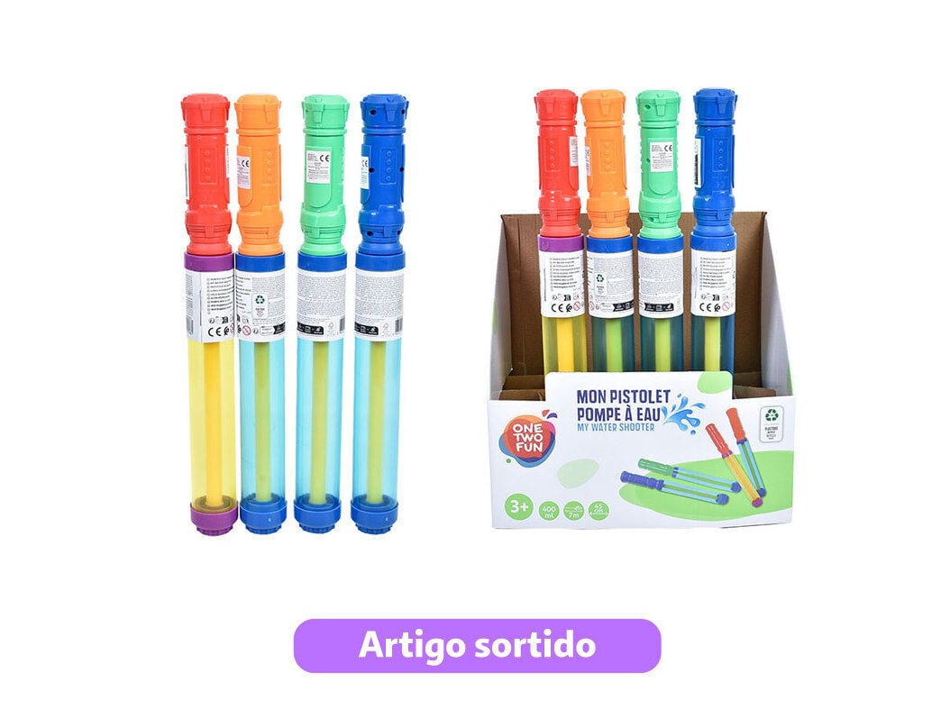 PISTOLA DE &Aacute;GUA ONE TWO FUN 45CM CORES SORTIDAS