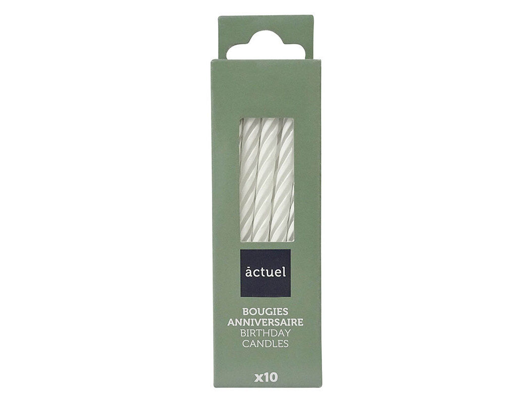 VELAS DE ANIVERS&Aacute;RIO ACTUEL BRANCO PACK 10 UNIDADES