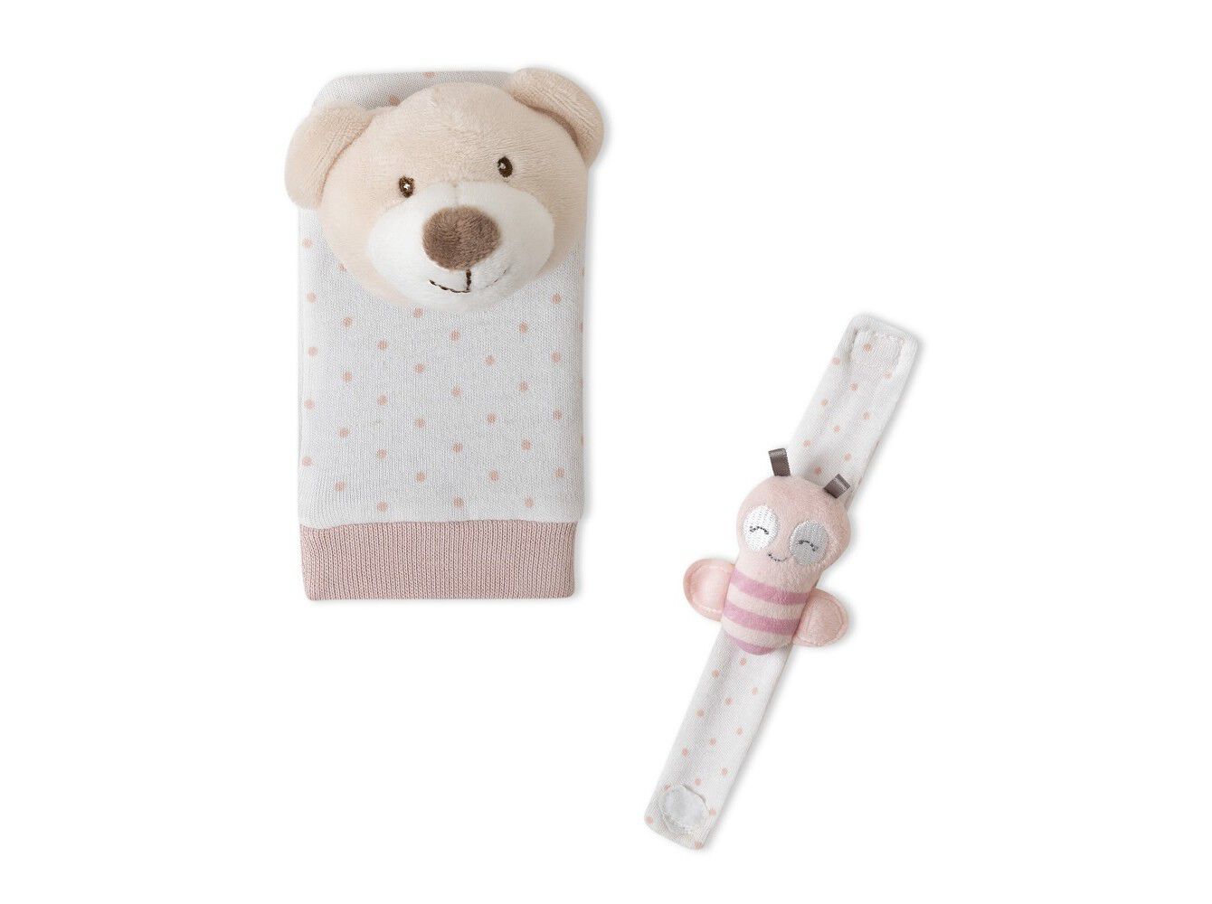 CHOCALHOS DE M&Atilde;O E P&Eacute; INTERBABY URSO ROSA image number 2