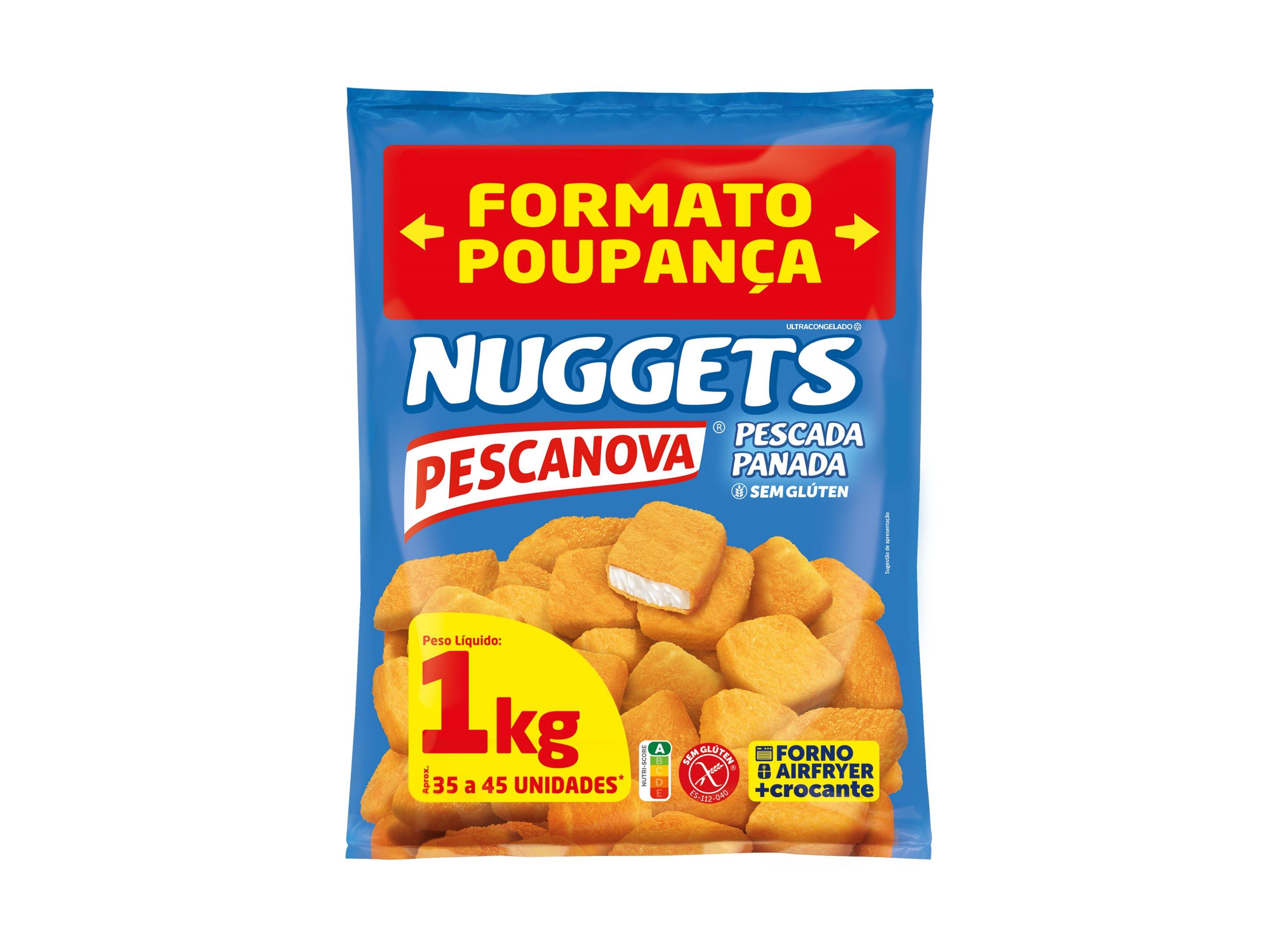 NUGGETS PESCADA PESCANOVA SEM GL&Uacute;TEN 1KG image number 0
