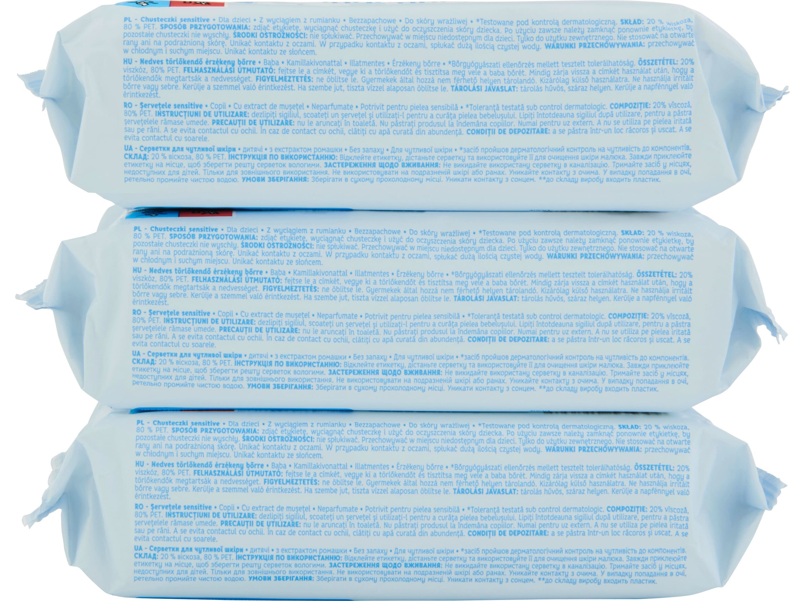 TOALHITAS AUCHAN BABY SENSITIVE C/CAMOMILA 3X64UN image number 2