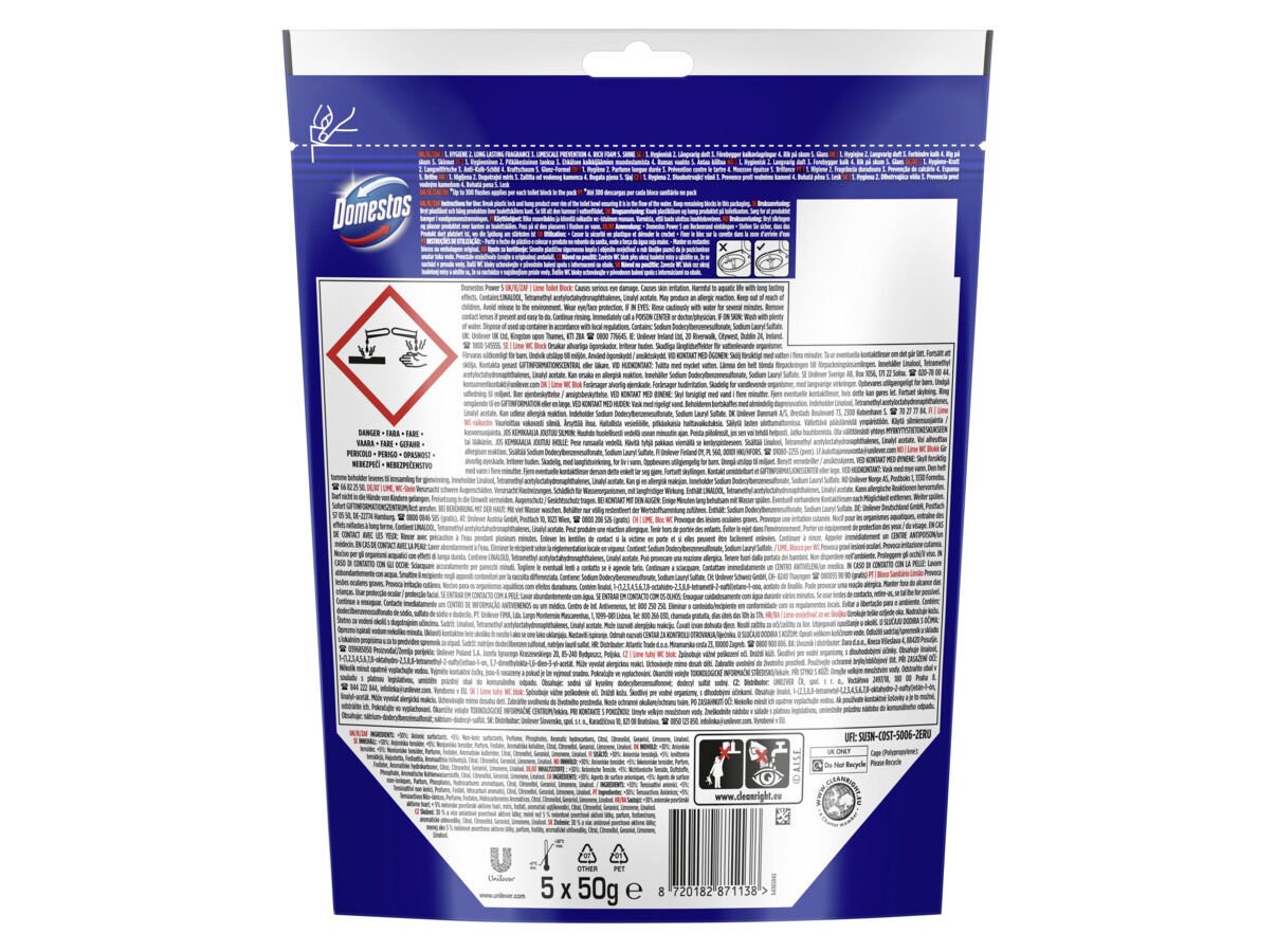 BLOCO SANIT&Aacute;RIO DOMESTOS POWER 5 LIME 5 UN image number 1