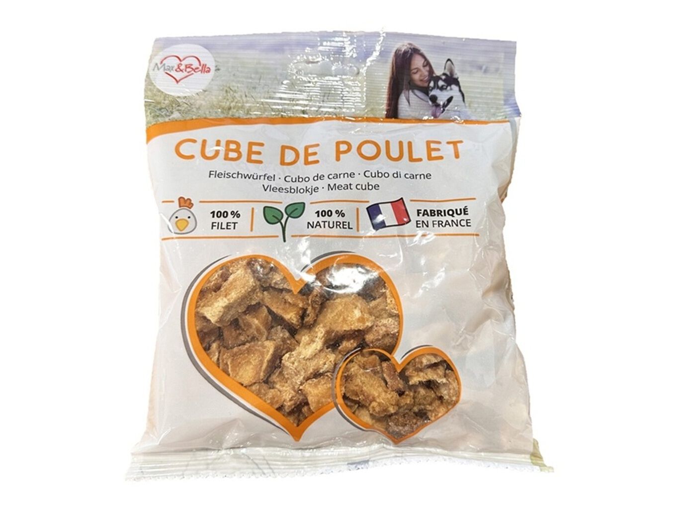 SNACK C&Atilde;O MAX&BELLA CUBOS FRANGO 150G image number 0