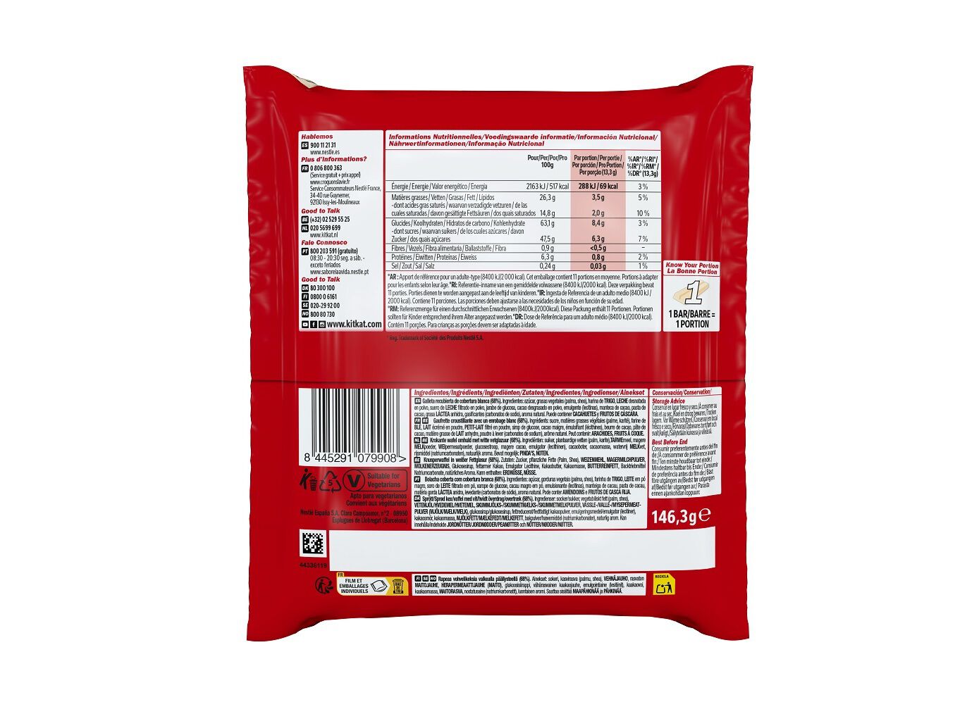 SNACK DE CHOCOLATE KITKAT MINI BRANCO 146.3 G image number 1