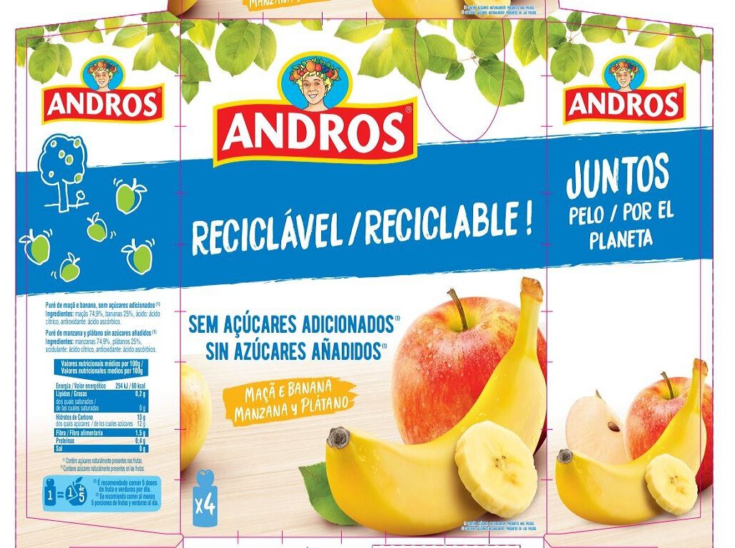 SAQUETAS FRUTA ANDROS MA&Ccedil;&Atilde; BANANA 4X90G image number 1