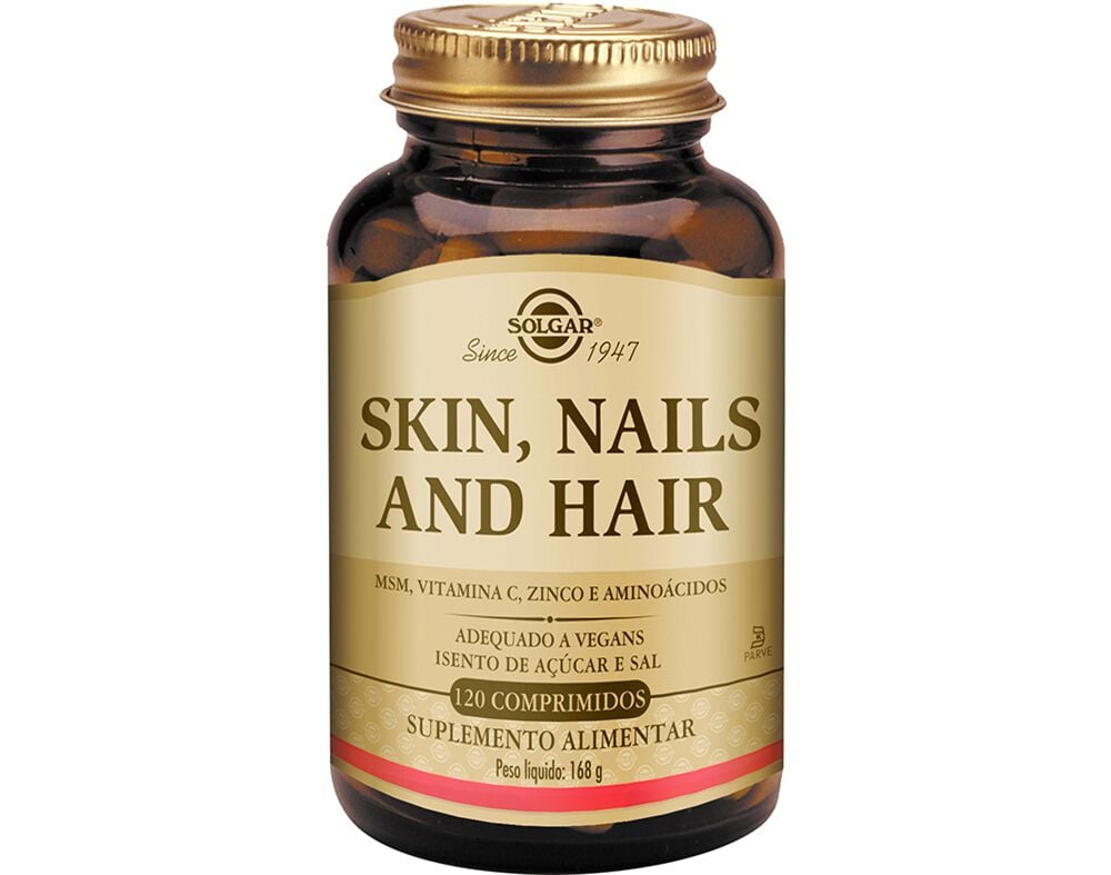SUPLEMENTO SOLGAR PELE UNHAS E CABELO 120 CAPSULAS image number 0