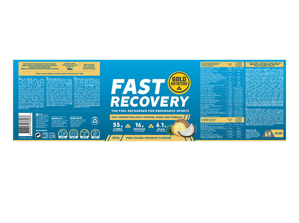 RECUPERADOR GOLDNUTRITION FAST RECOVERY PINA COLADA 600G image number 1