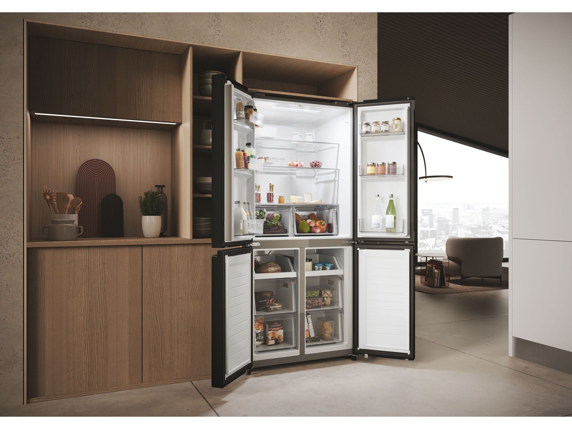 FRIGOR&Iacute;FICO AMERICANO HAIER HCR3818ENPT NO FROST E PRETO 467L image number 12