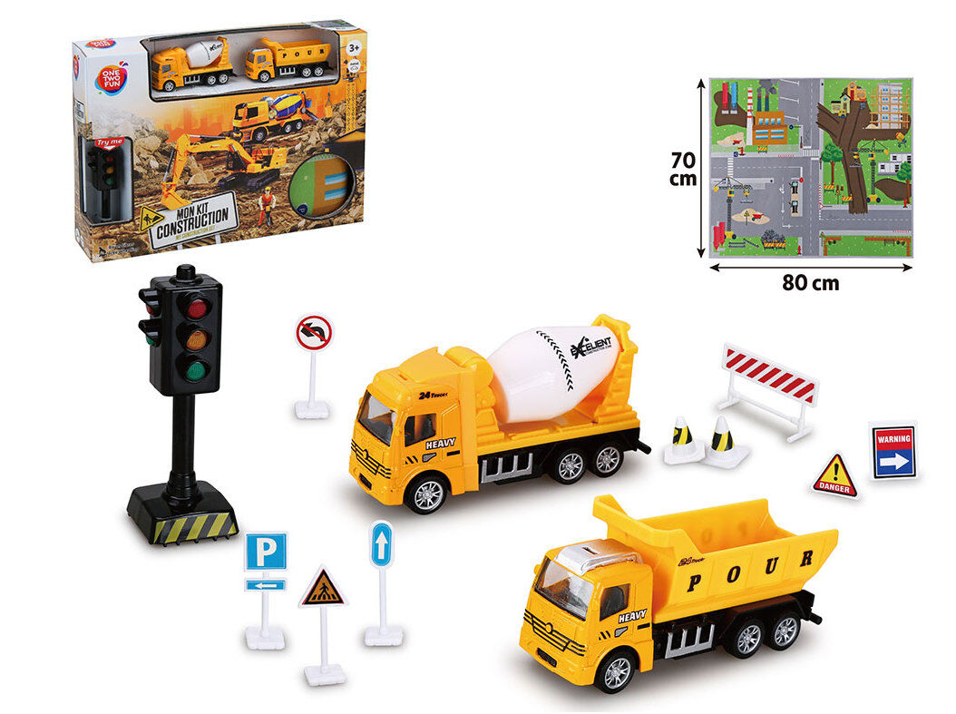 TAPETE PLAYSET ONE TWO FUN COM MINIATURA CONSTRU&Ccedil;&Atilde;O