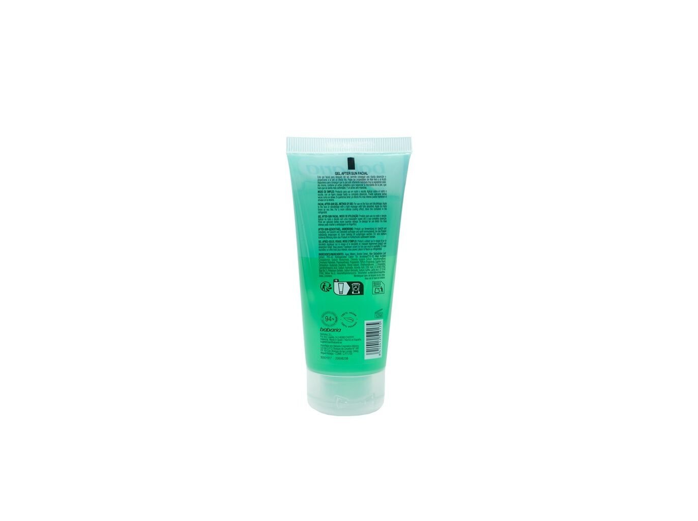AFTER SUN BABARIA GEL FACIAL ALOE 75ML image number 1